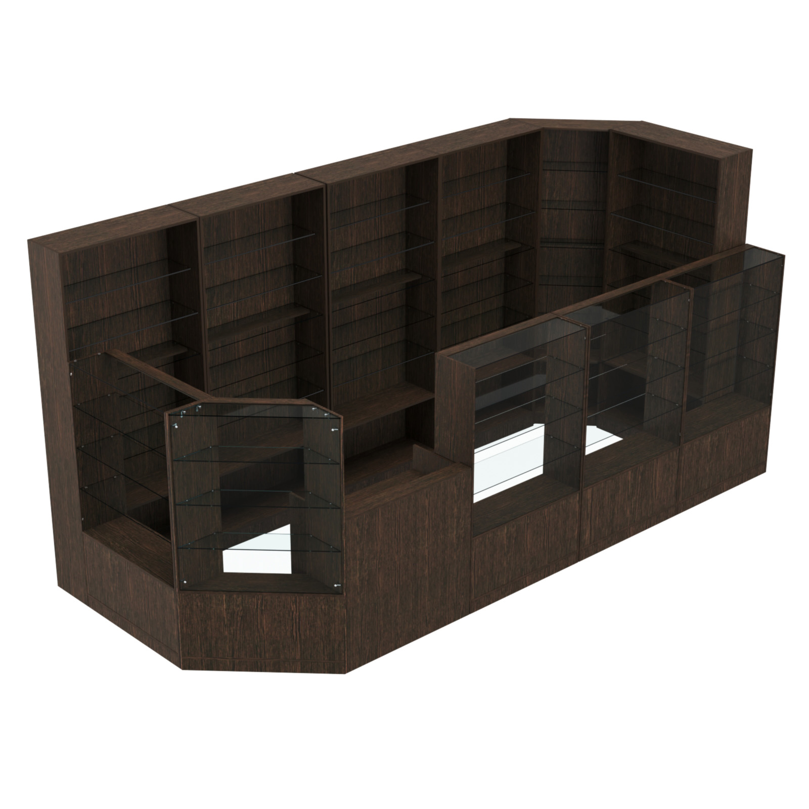 Торговый угловой островок ГРАЦИЯ №8 (открытый) (7.74 кв.м) Дуб Венге