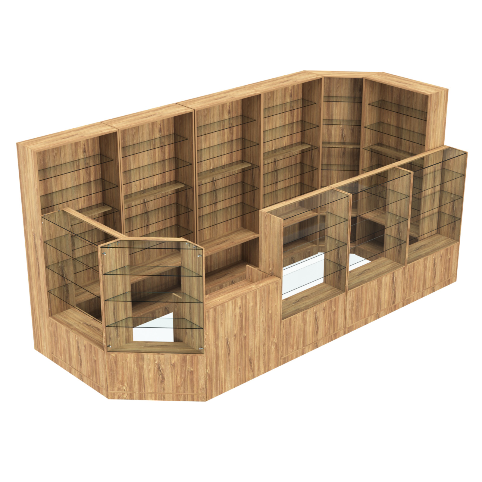 Торговый угловой островок ГРАЦИЯ №8 (открытый) (7.74 кв.м) Дуб Канзас коричневый