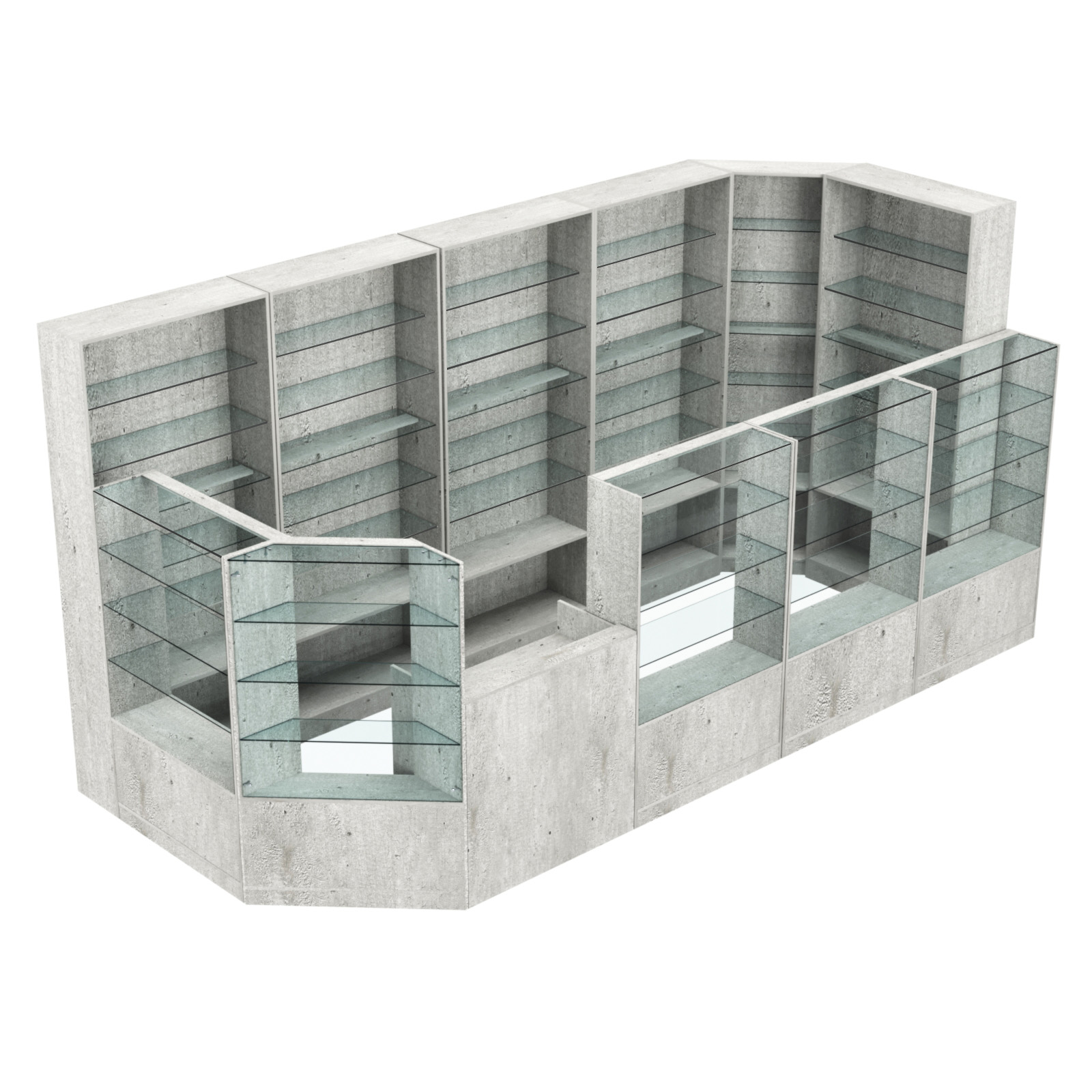 Торговый угловой островок ГРАЦИЯ №8 (открытый) (7.74 кв.м) Метрополитан Грей