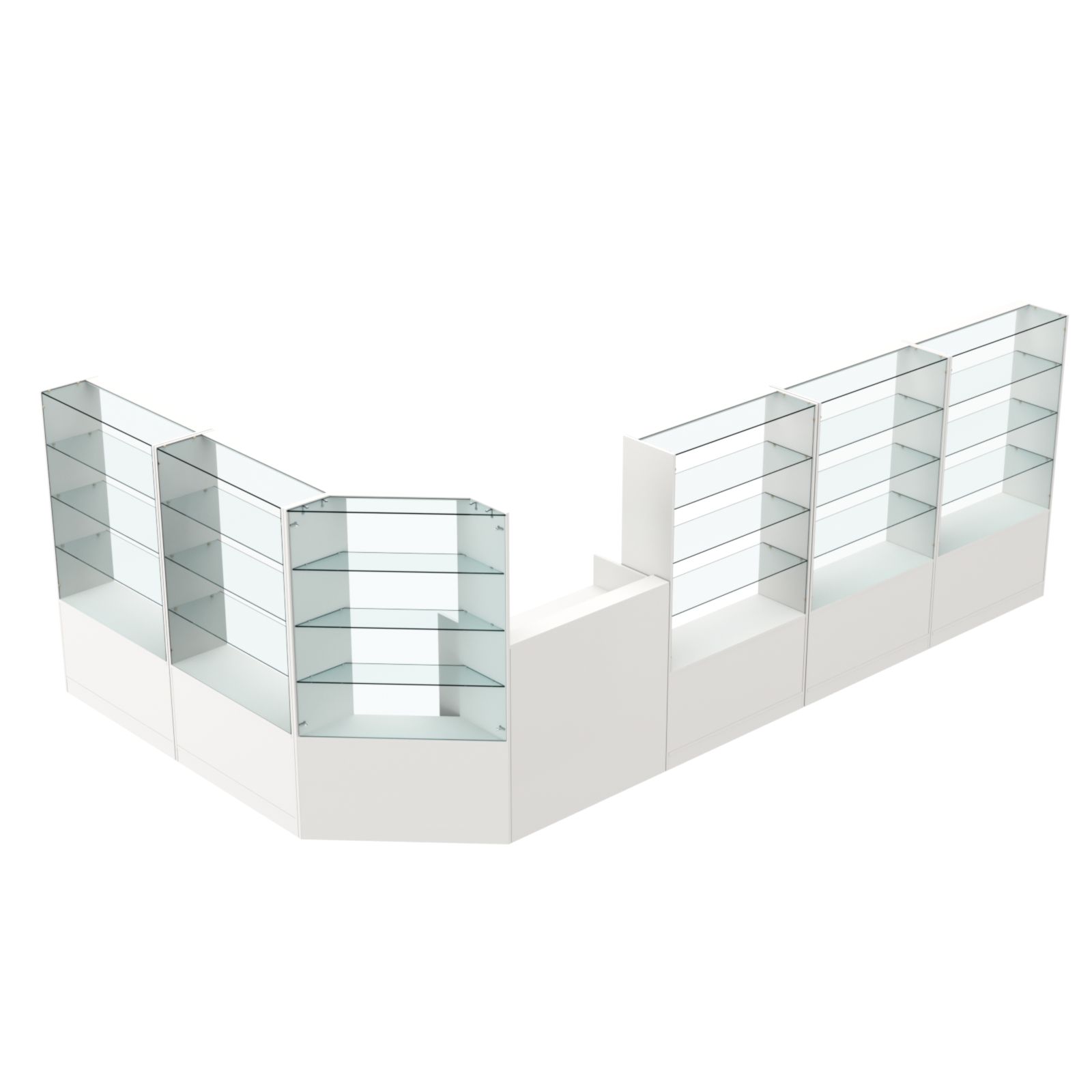 Торговый угловой островок ГРАЦИЯ №9 (открытый) (10.27 кв.м) Белый