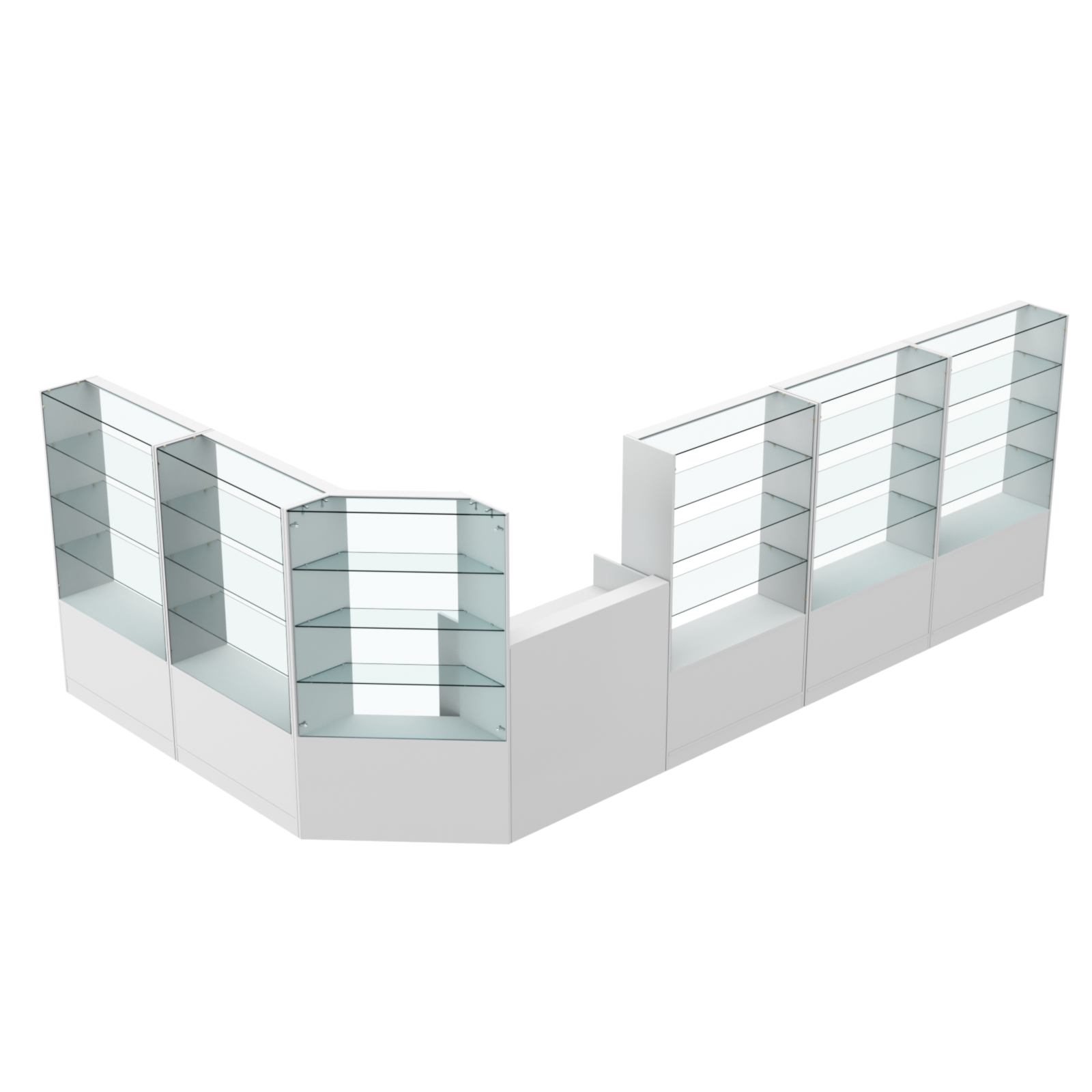 Торговый угловой островок ГРАЦИЯ №9 (открытый) (10.27 кв.м) Серый