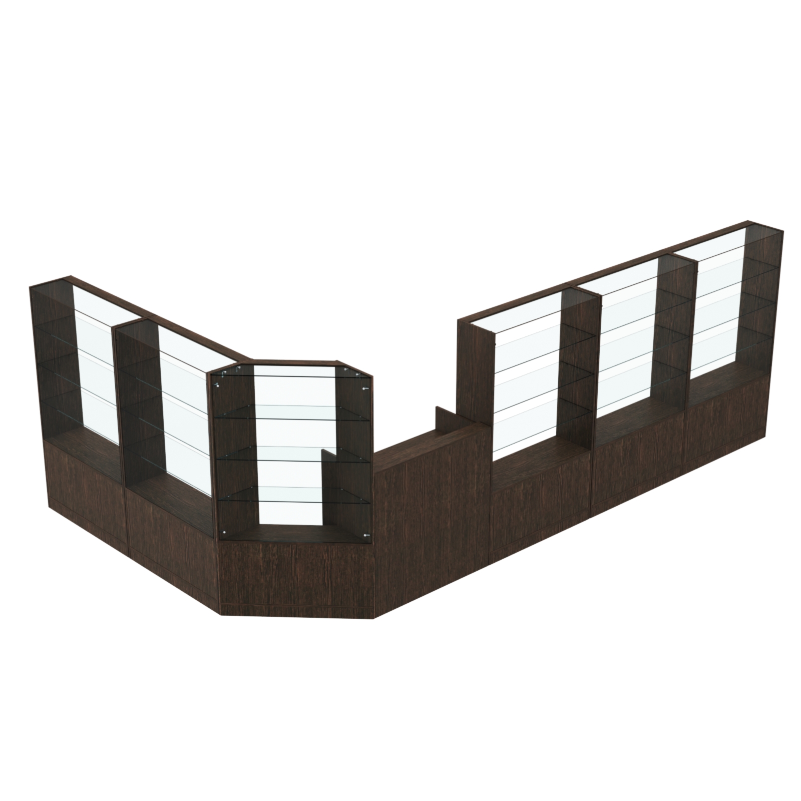 Торговый угловой островок ГРАЦИЯ №9 (открытый) (10.27 кв.м) Дуб Венге