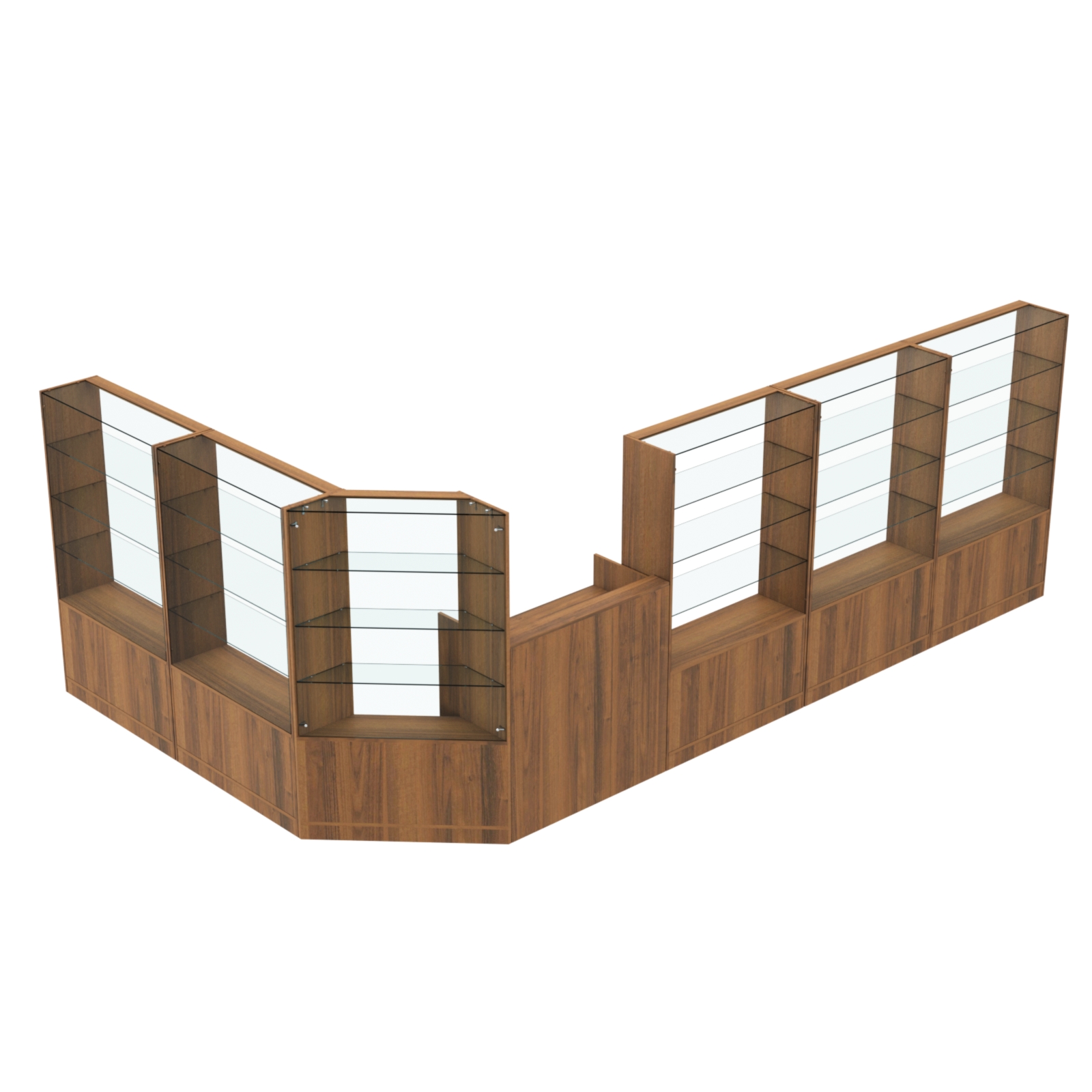 Торговый угловой островок ГРАЦИЯ №9 (открытый) (10.27 кв.м) Орех