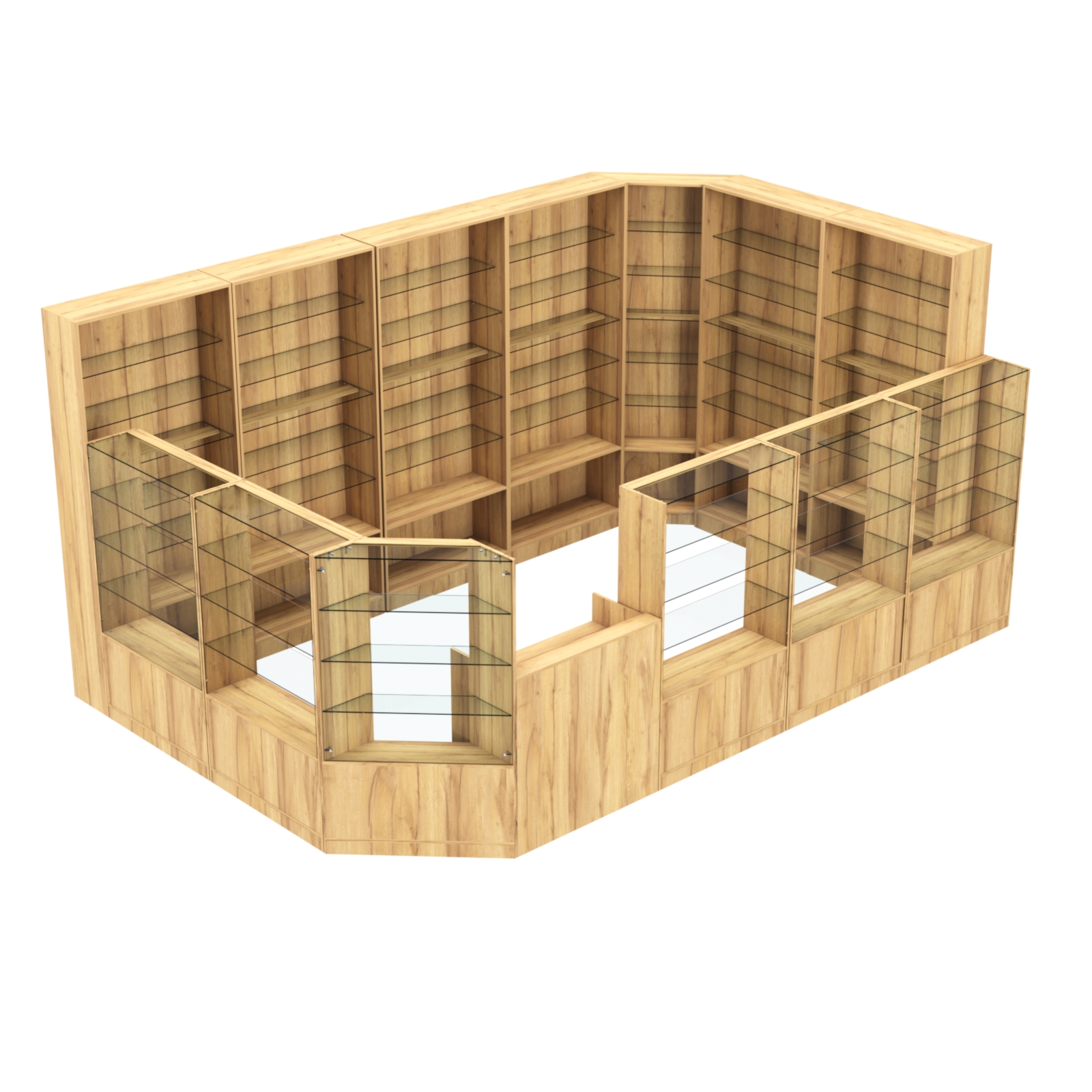 Торговый угловой островок ГРАЦИЯ №10 (открытый) (11.54 кв.м) Дуб Золотистый