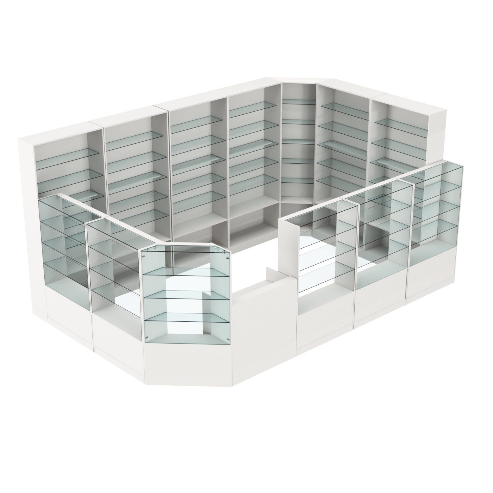 Торговый угловой островок ГРАЦИЯ №10 (открытый) (11.54 кв.м) Белый