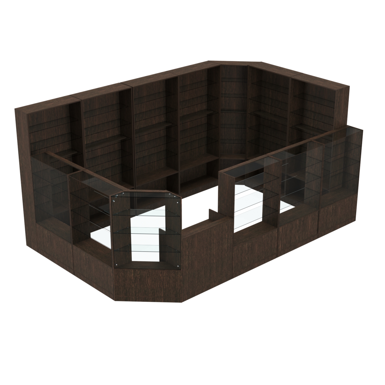 Торговый угловой островок ГРАЦИЯ №10 (открытый) (11.54 кв.м) Дуб Венге