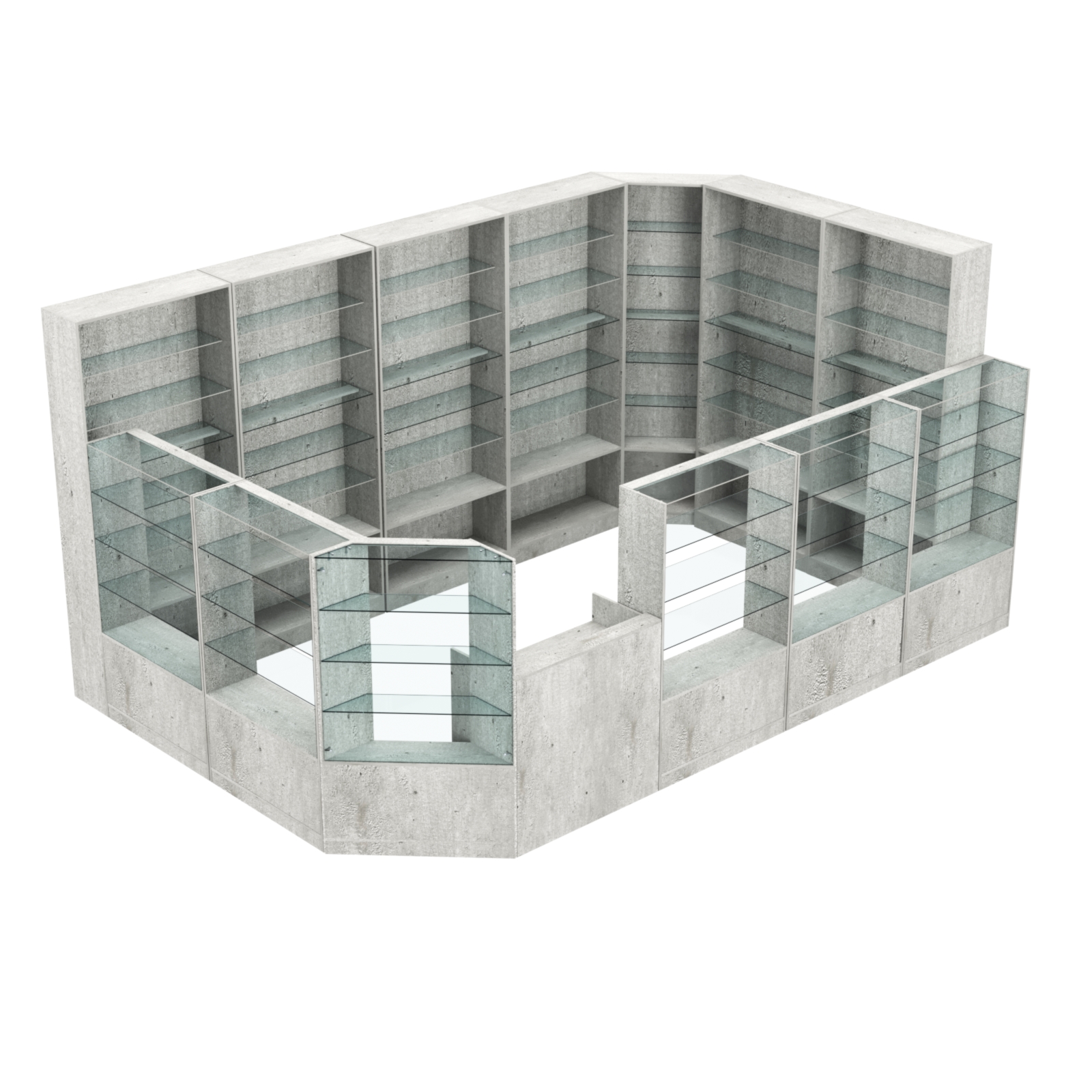 Торговый угловой островок ГРАЦИЯ №10 (открытый) (11.54 кв.м) Метрополитан Грей