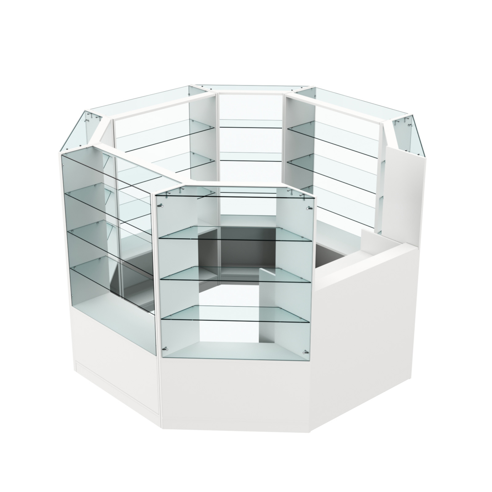 Торговый островок в центр зала ГРАЦИЯ №1 (открытый) (4, 66 кв.м) Белый