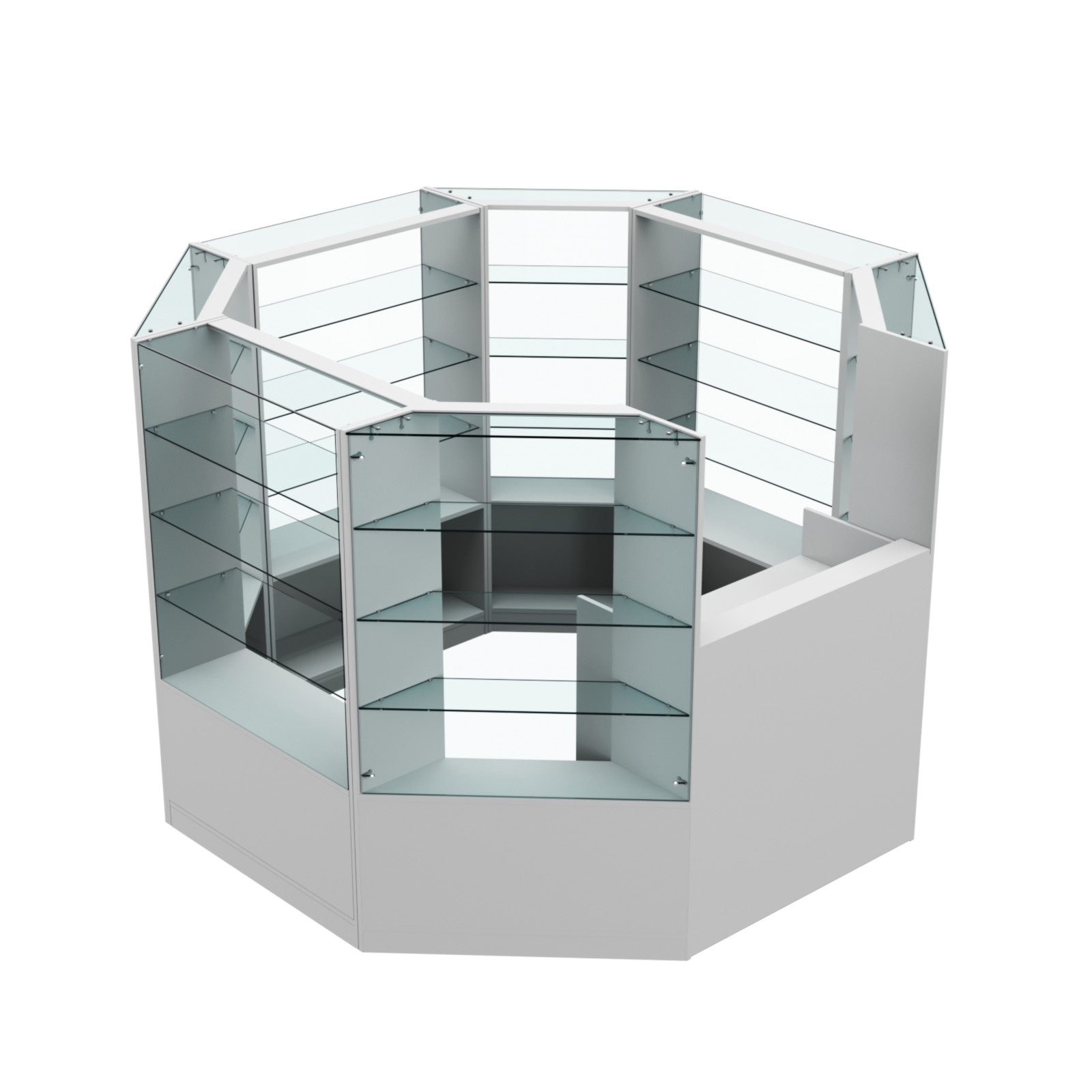 Торговый островок в центр зала ГРАЦИЯ №1 (открытый) (4, 66 кв.м) Серый