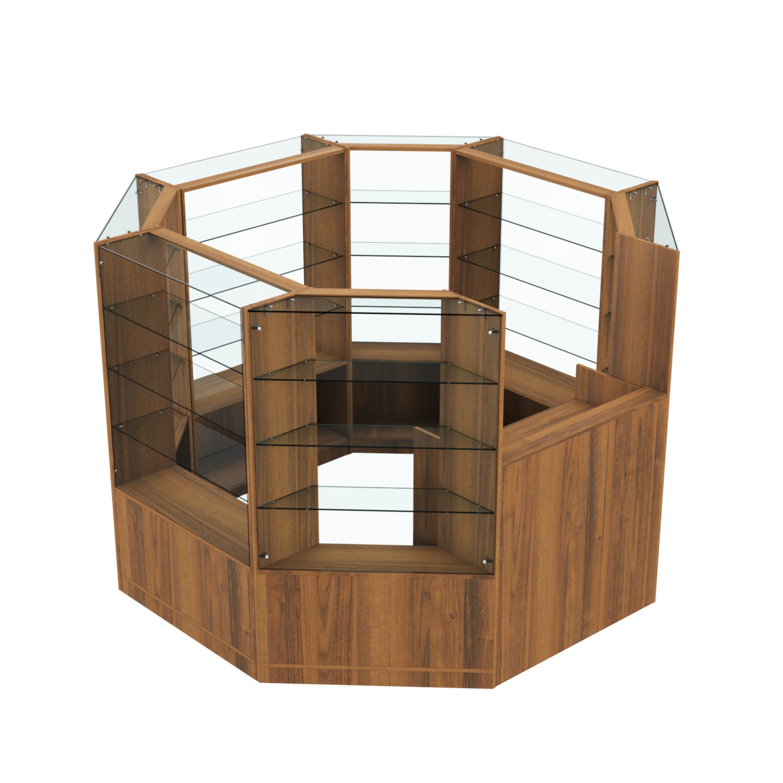 Торговый островок в центр зала ГРАЦИЯ №1 (открытый) (4, 66 кв.м) Орех