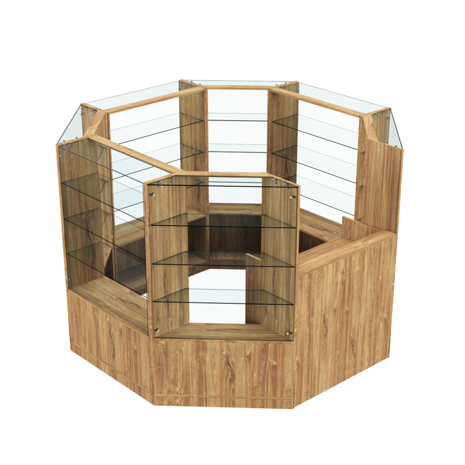 Торговый островок в центр зала ГРАЦИЯ №1 (открытый) (4, 66 кв.м) Дуб Канзас коричневый