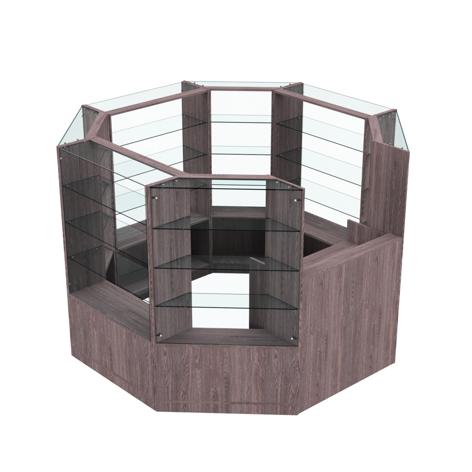 Торговый островок в центр зала ГРАЦИЯ №1 (открытый) (4, 66 кв.м) Ясень Анкор темный