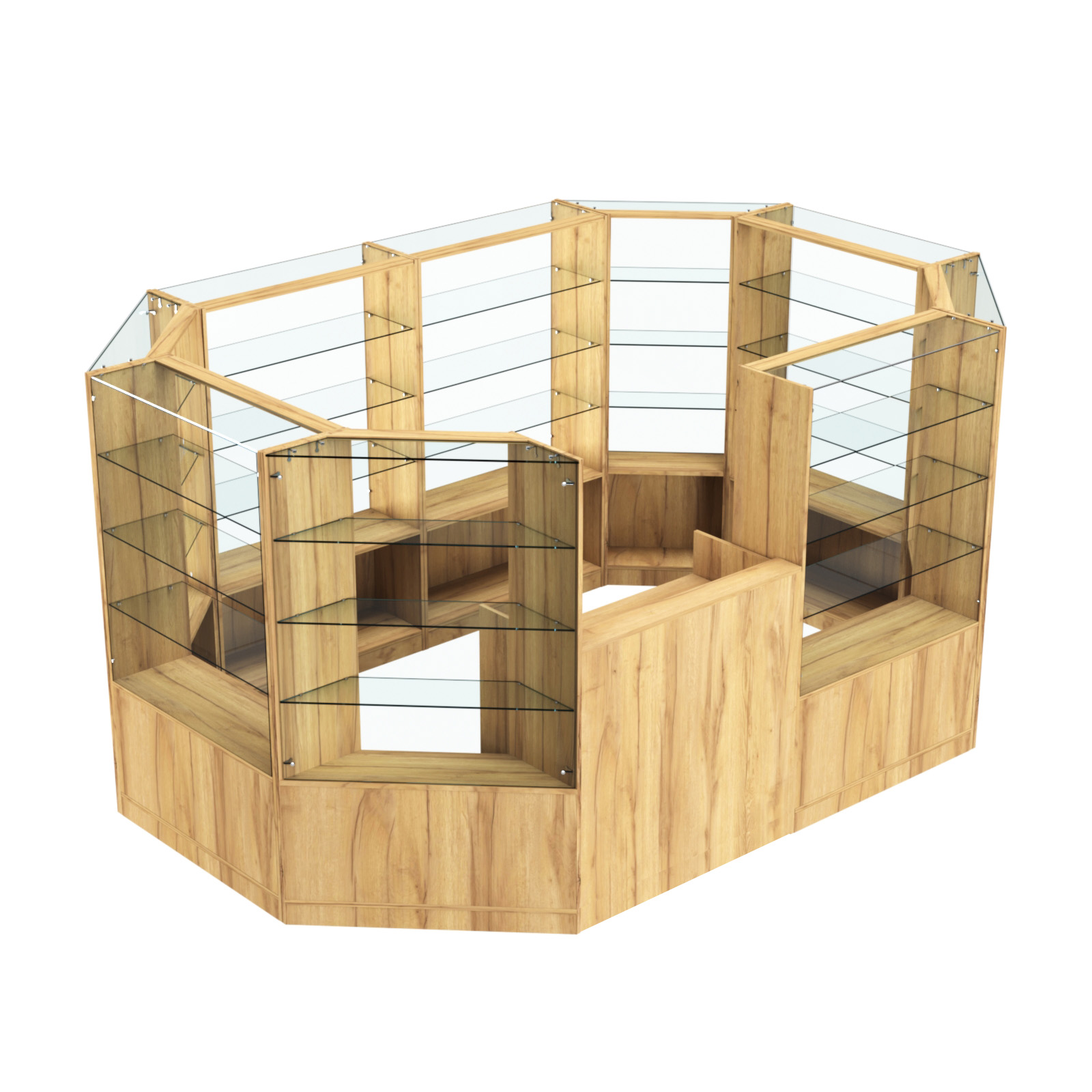 Торговый островок в центр зала ГРАЦИЯ №2 (открытый) (6, 6 кв.м) Дуб Золотистый