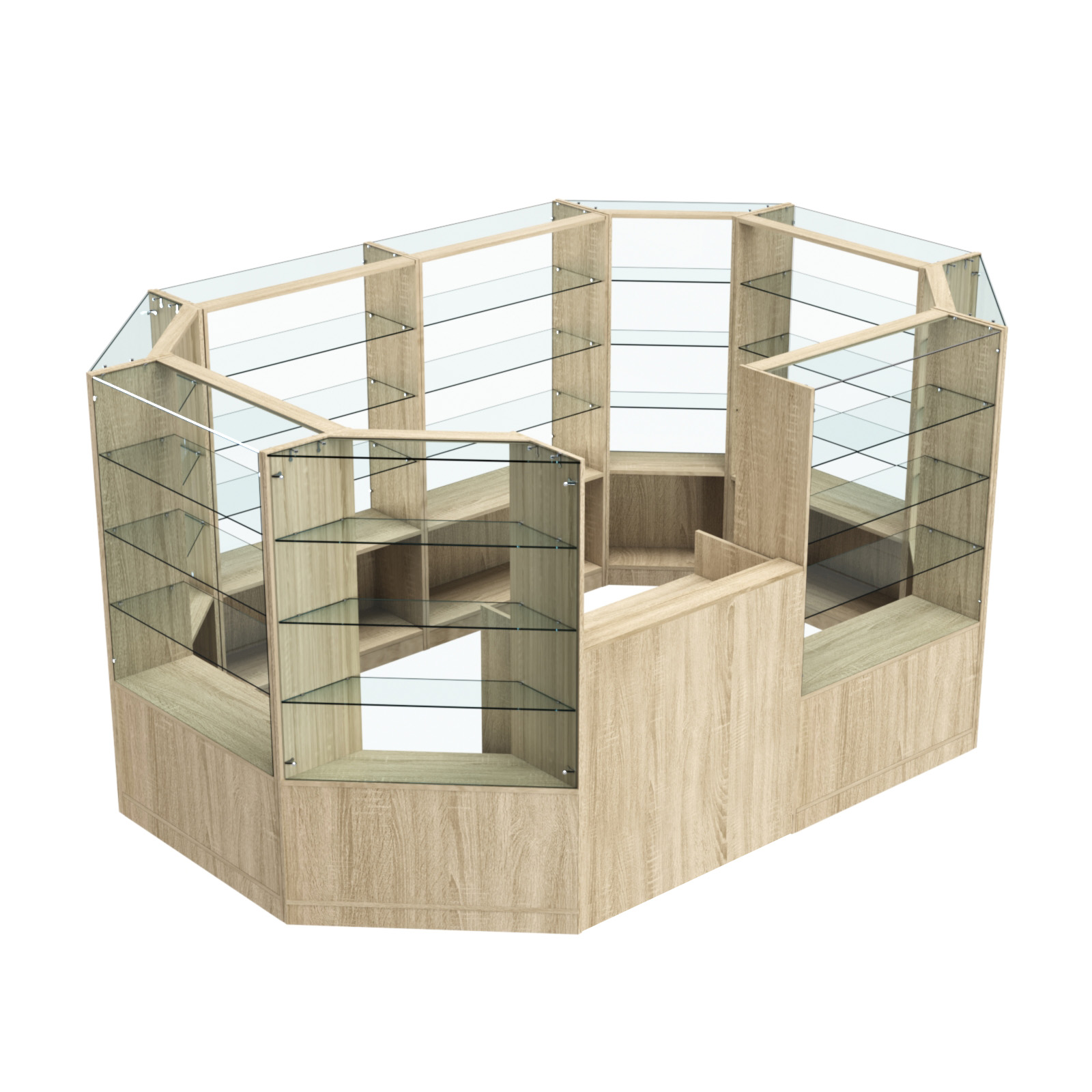 Торговый островок в центр зала ГРАЦИЯ №2 (открытый) (6, 6 кв.м) Дуб сонома