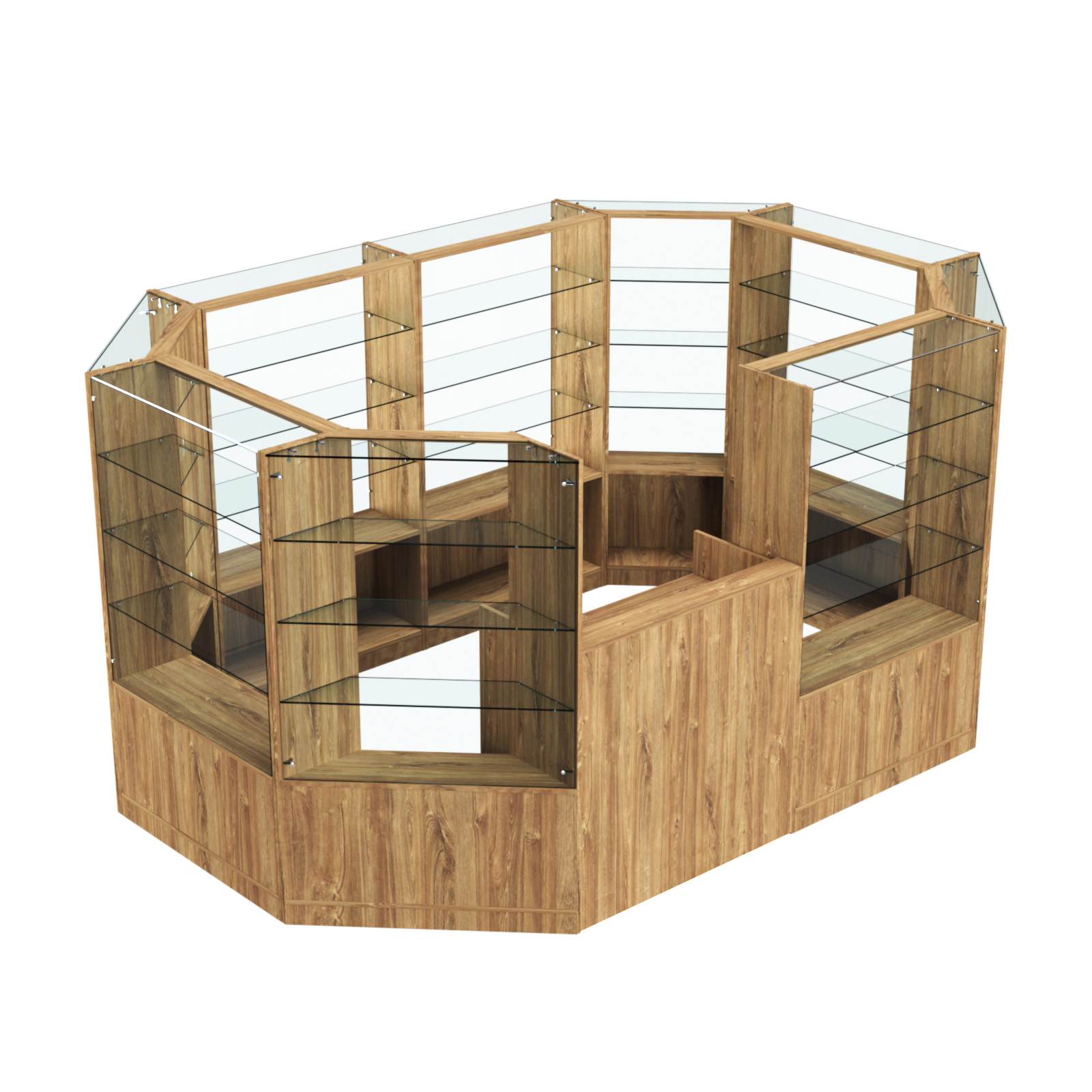 Торговый островок в центр зала ГРАЦИЯ №2 (открытый) (6, 6 кв.м) Дуб Канзас коричневый