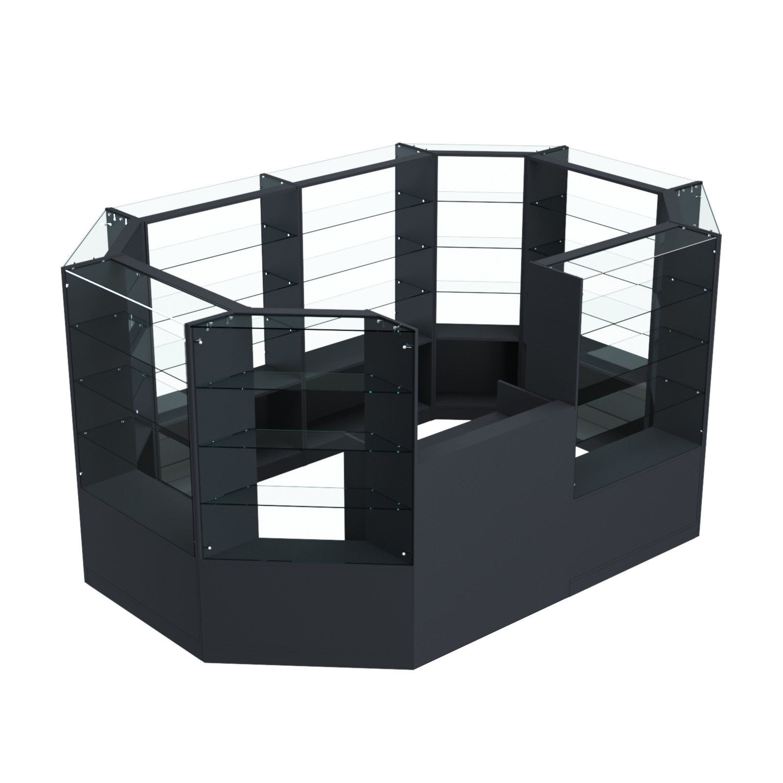 Торговый островок в центр зала ГРАЦИЯ №2 (открытый) (6, 6 кв.м) Антрацит