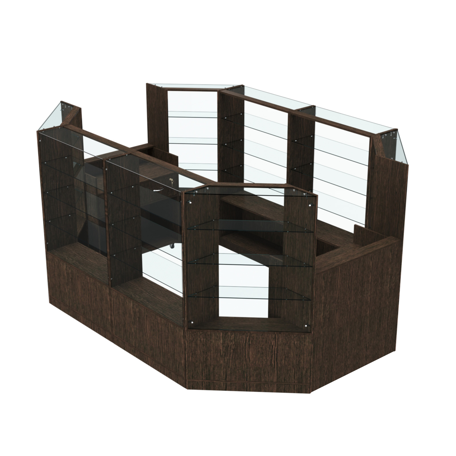 Торговый островок в центр зала ГРАЦИЯ №3 (открытый) (6, 6 кв.м) Дуб Венге