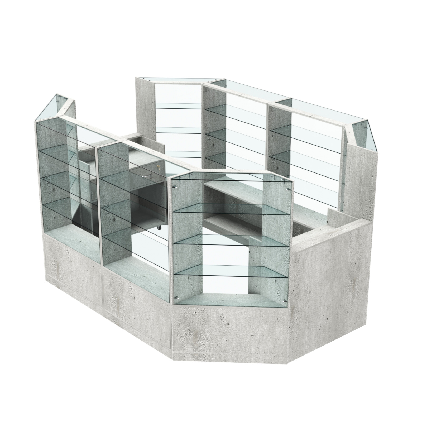 Торговый островок в центр зала ГРАЦИЯ №3 (открытый) (6, 6 кв.м) Метрополитан Грей