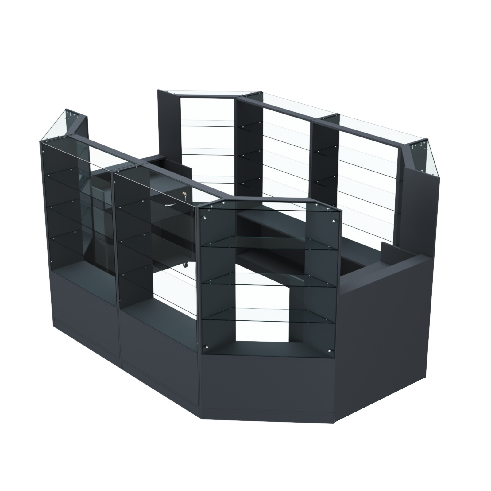 Торговый островок в центр зала ГРАЦИЯ №3 (открытый) (6, 6 кв.м) Антрацит