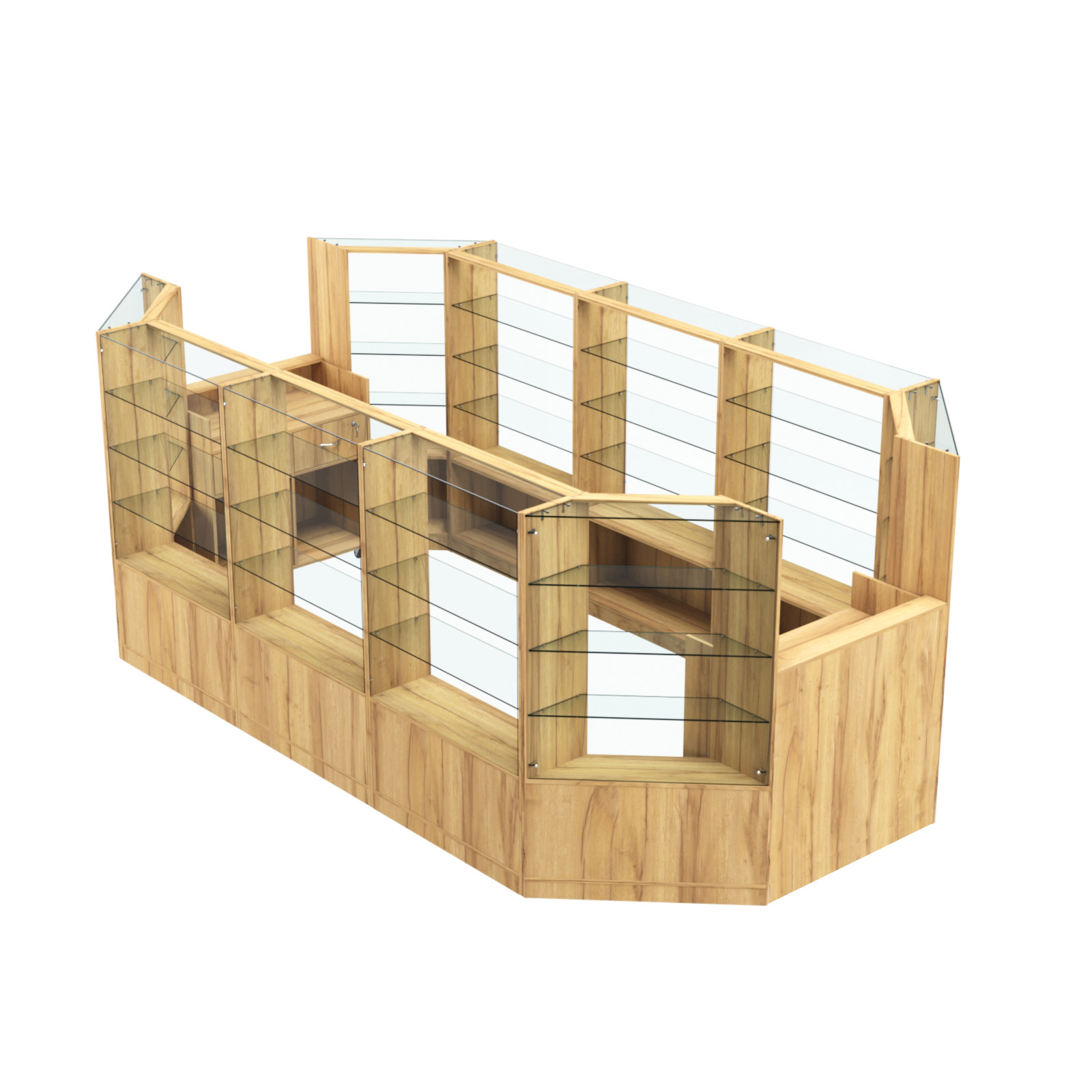 Торговый островок в центр зала ГРАЦИЯ №4 (открытый) (8, 55 кв.м) Дуб Золотистый