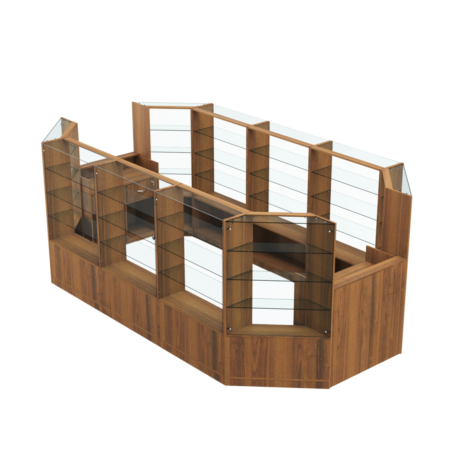 Торговый островок в центр зала ГРАЦИЯ №4 (открытый) (8, 55 кв.м) Орех