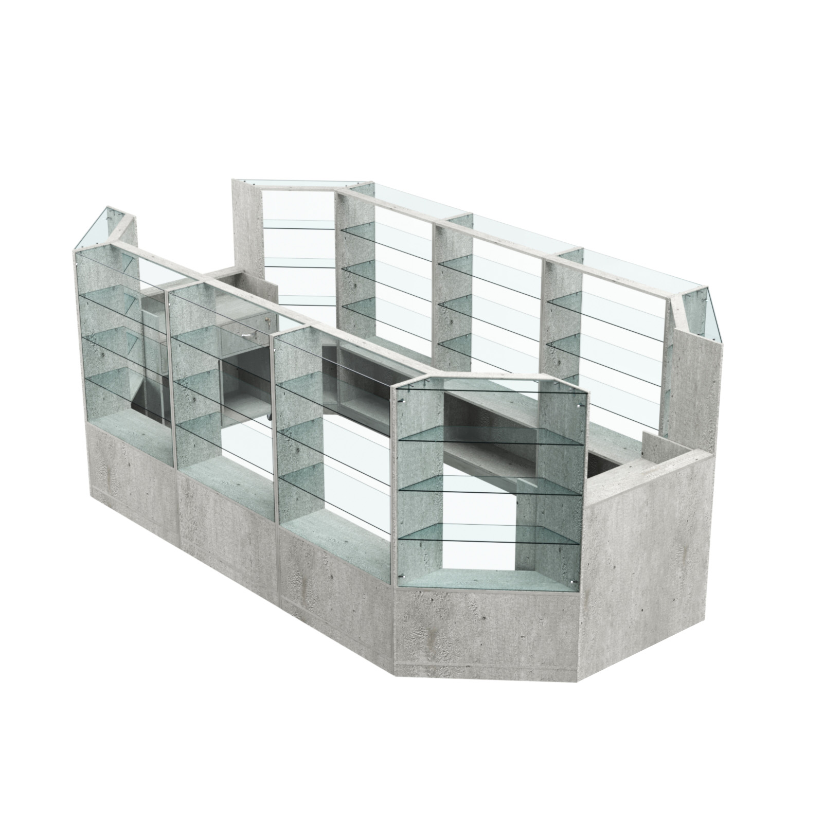 Торговый островок в центр зала ГРАЦИЯ №4 (открытый) (8, 55 кв.м) Метрополитан Грей