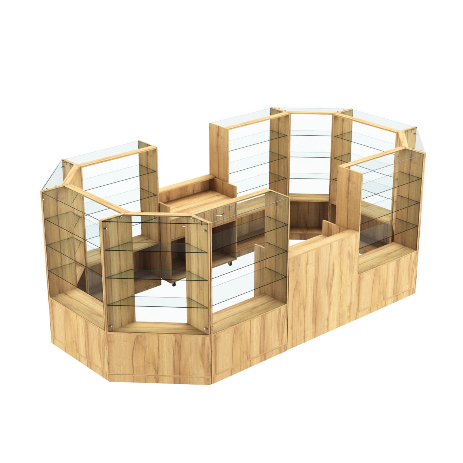 Торговый островок в центр зала ГРАЦИЯ №5 (открытый) (8, 55 кв.м) Дуб Золотистый