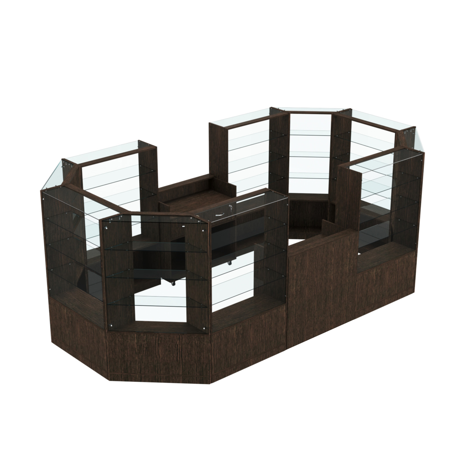 Торговый островок в центр зала ГРАЦИЯ №5 (открытый) (8, 55 кв.м) Дуб Венге