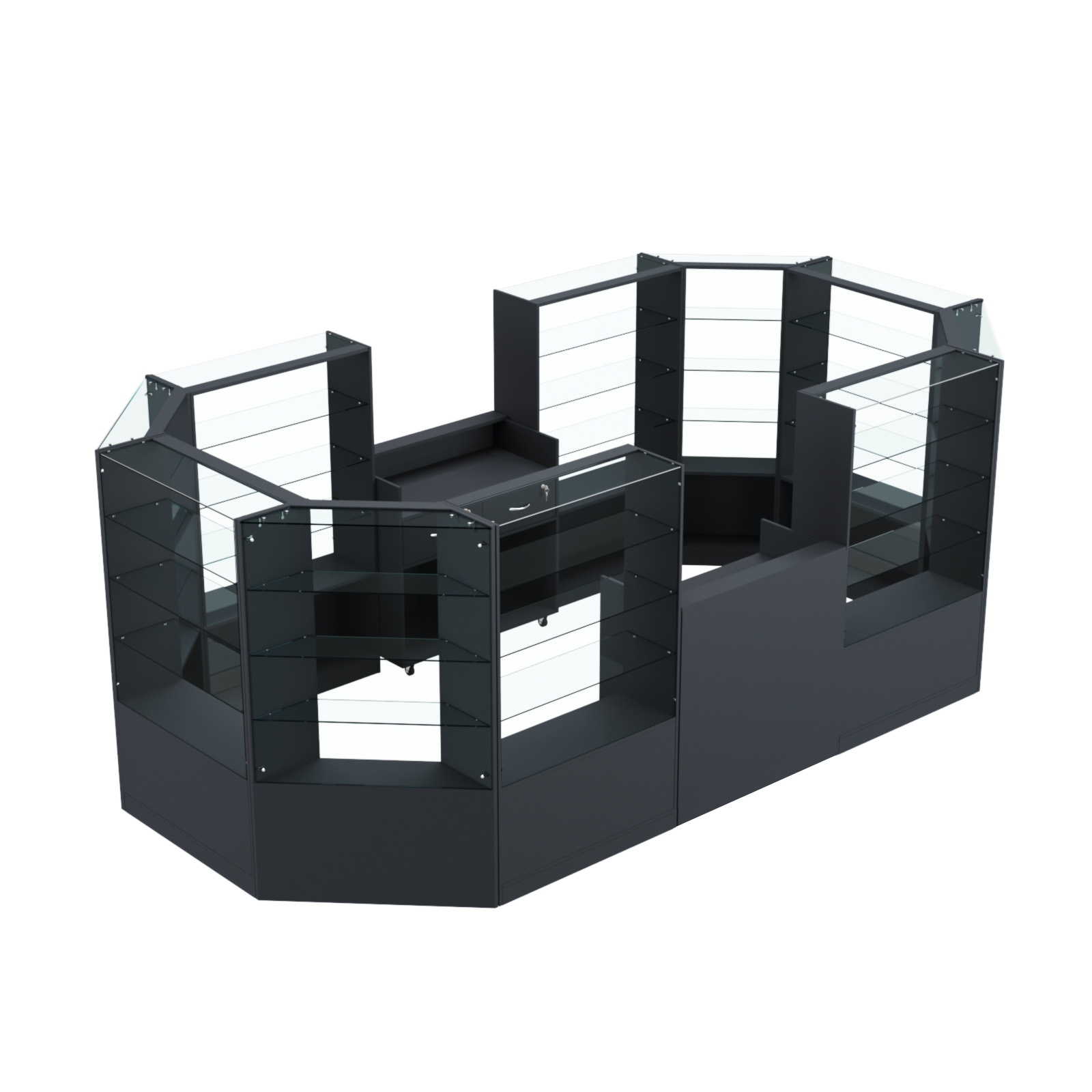 Торговый островок в центр зала ГРАЦИЯ №5 (открытый) (8, 55 кв.м) Антрацит