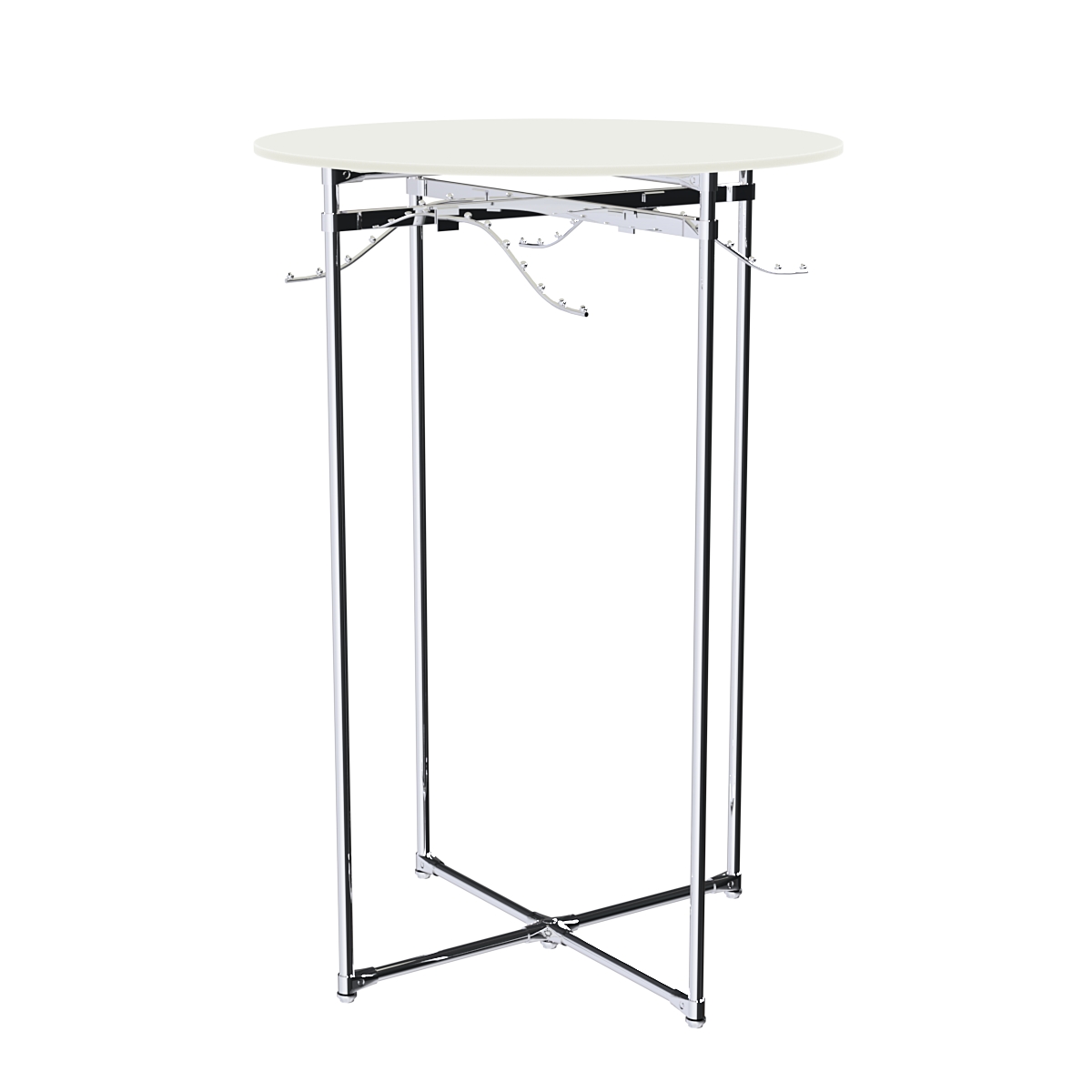 Хромированное вешало Круг №1-3 (верхняя платформа - ДСП 16мм) Белый