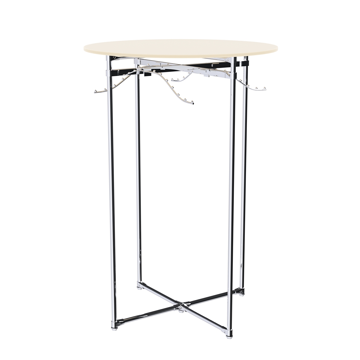 Хромированное вешало Круг №1-3 (верхняя платформа - ДСП 16мм) Крем Вайс