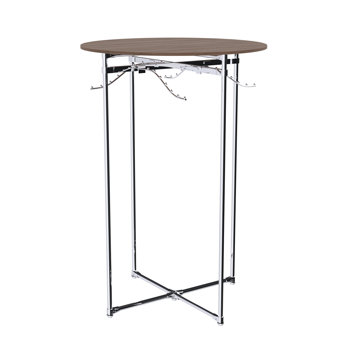 Хромированное вешало Круг №1-3 (верхняя платформа - ДСП 16мм) Орех