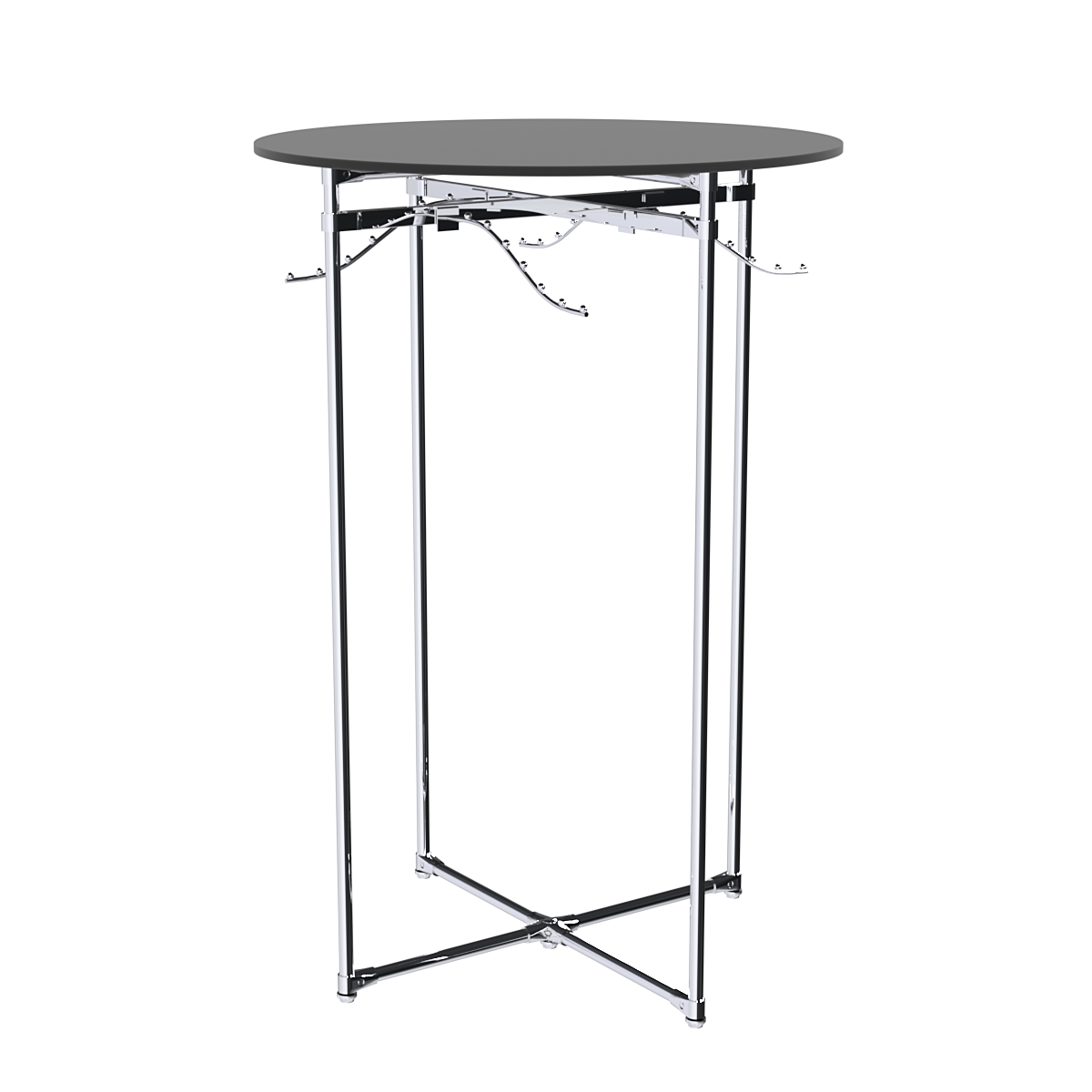 Хромированное вешало Круг №1-3 (верхняя платформа - ДСП 16мм) Черный