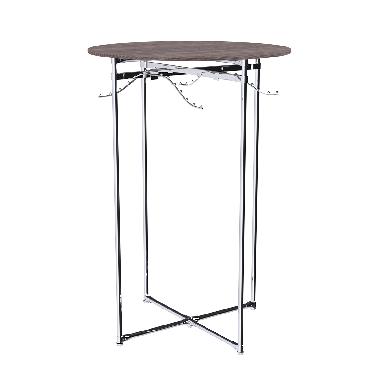 Хромированное вешало Круг №1-3 (верхняя платформа - ДСП 16мм) Ясень Анкор темный