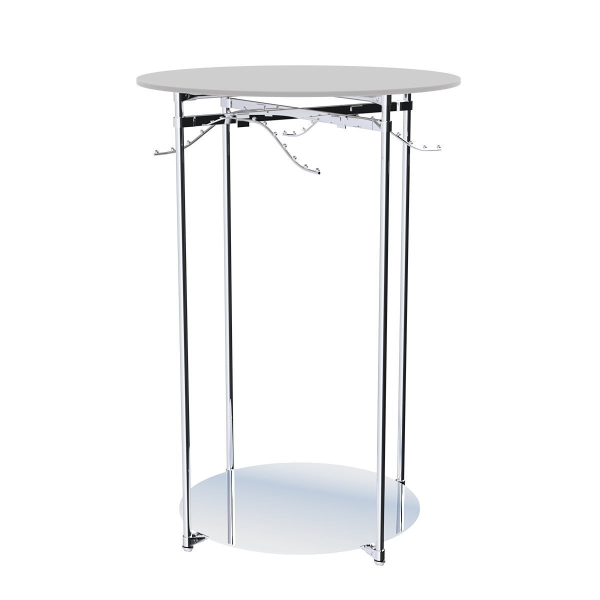 Хромированное вешало Круг №2-3 (низ - зеркальный, верхняя платформа - ДСП 16мм) Серый