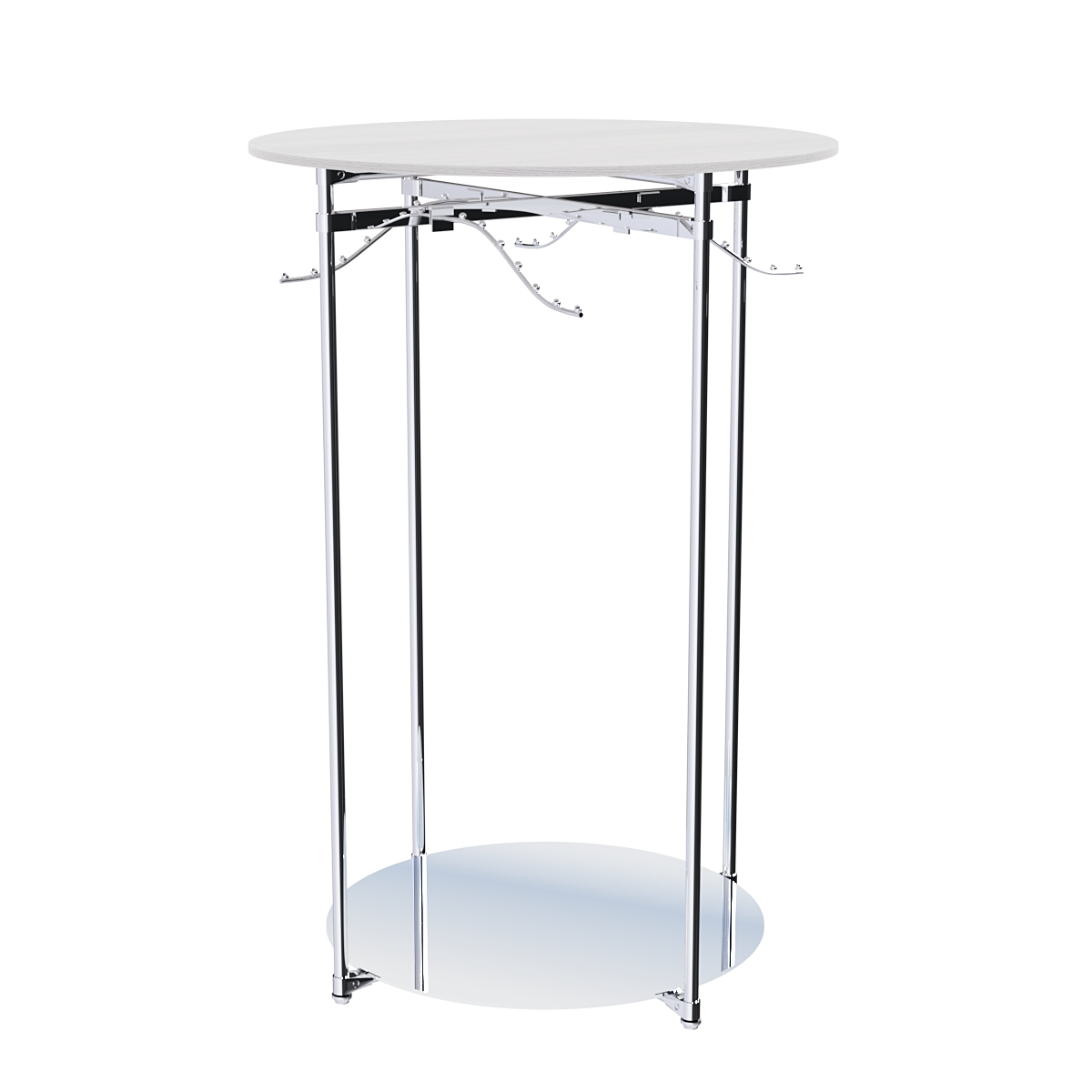 Хромированное вешало Круг №2-3 (низ - зеркальный, верхняя платформа - ДСП 16мм) Ясень Анкор светлый