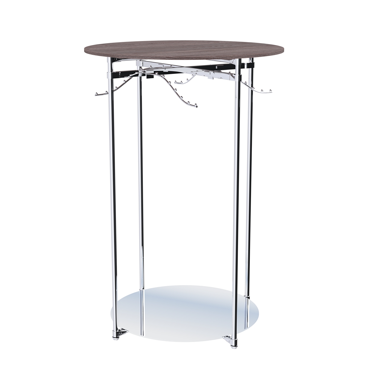 Хромированное вешало Круг №2-3 (низ - зеркальный, верхняя платформа - ДСП 16мм) Ясень Анкор темный