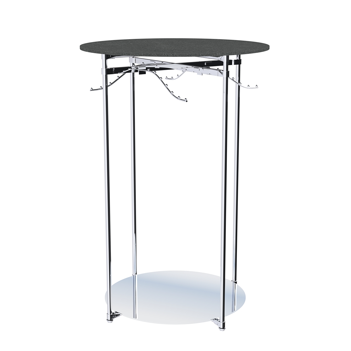 Хромированное вешало Круг №2-3 (низ - зеркальный, верхняя платформа - ДСП 16мм) Антрацит