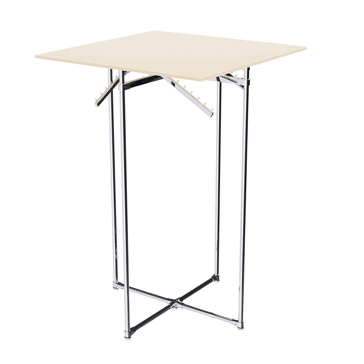 Хромированное вешало КВАДРАТ №1-3 (верхняя платформа - ДСП 16мм) Крем Вайс