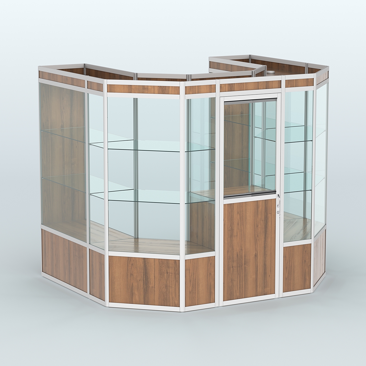 Павильон из профиля пристенный №3а ( 4,32 кв. м) Орех