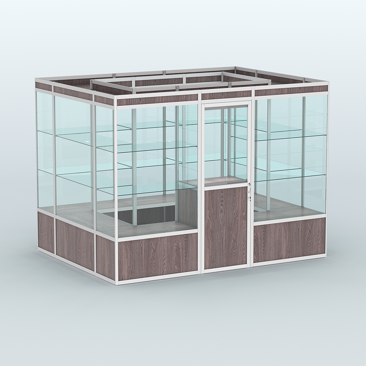 Павильон из профиля островной №1а Ясень Анкор темный