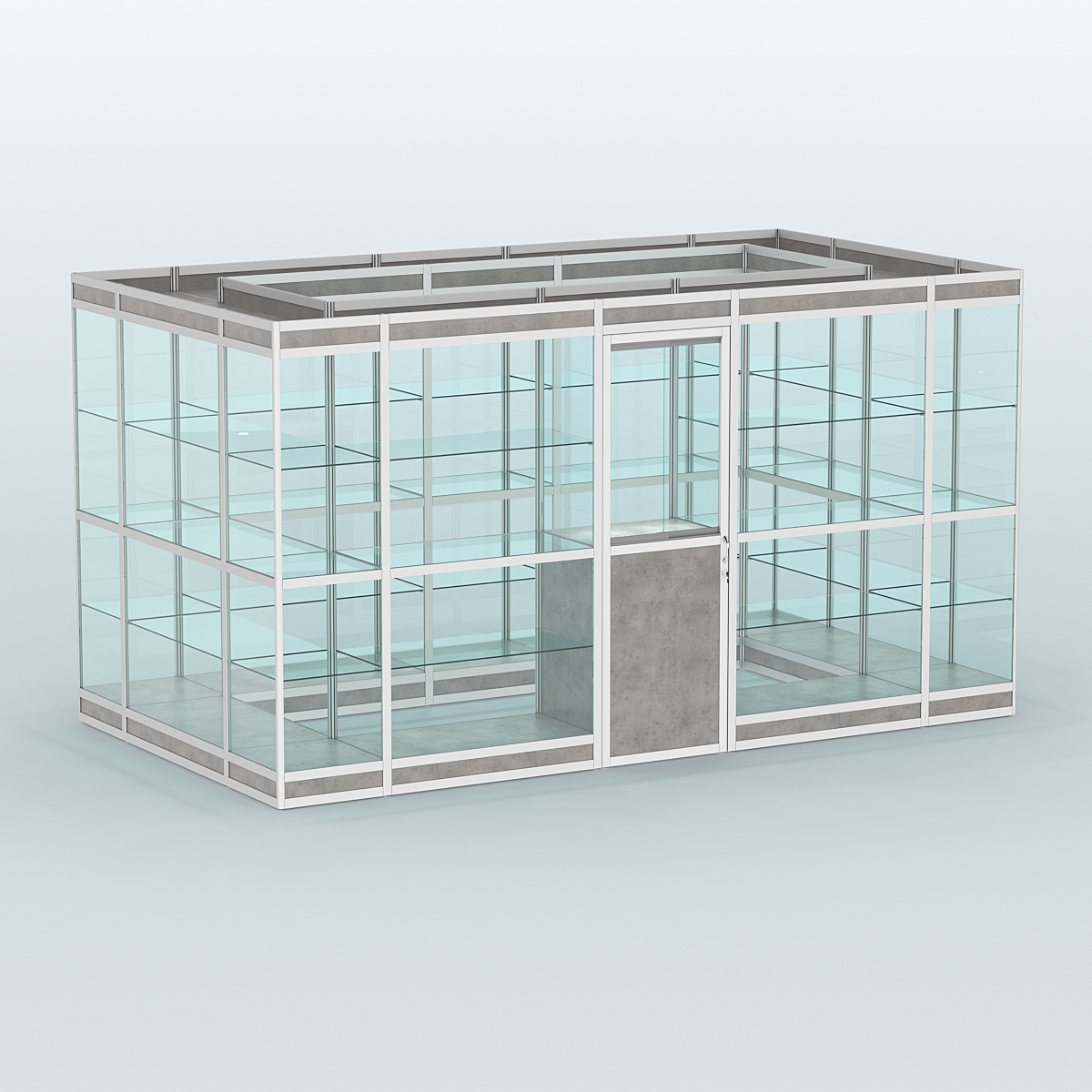 Павильон из профиля островной №2в Бетон Чикаго светло-серый F186 ST9