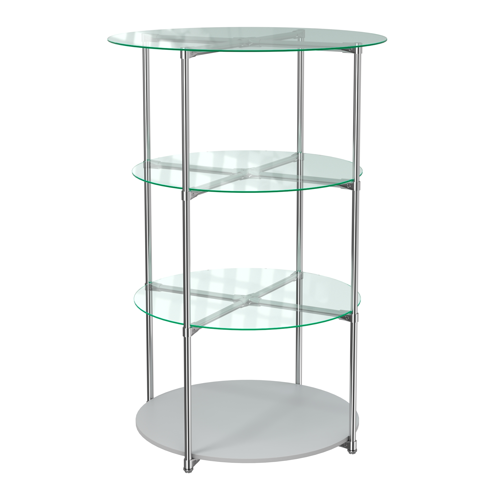 Торговые стенды СФЕРА с полками №1 (с тремя стеклянными полками 6мм) Серый