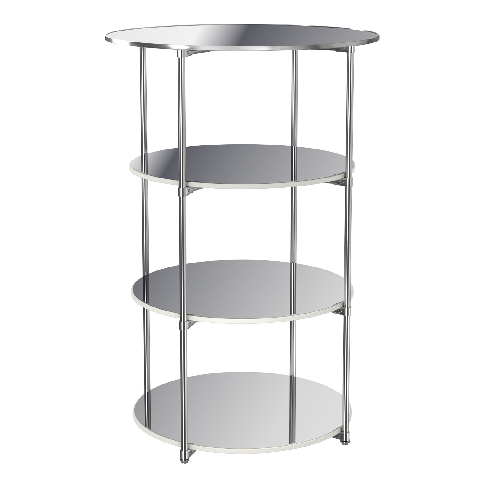 Торговые стенды СФЕРА с полками №4 (с тремя зеркальными полками) Белый