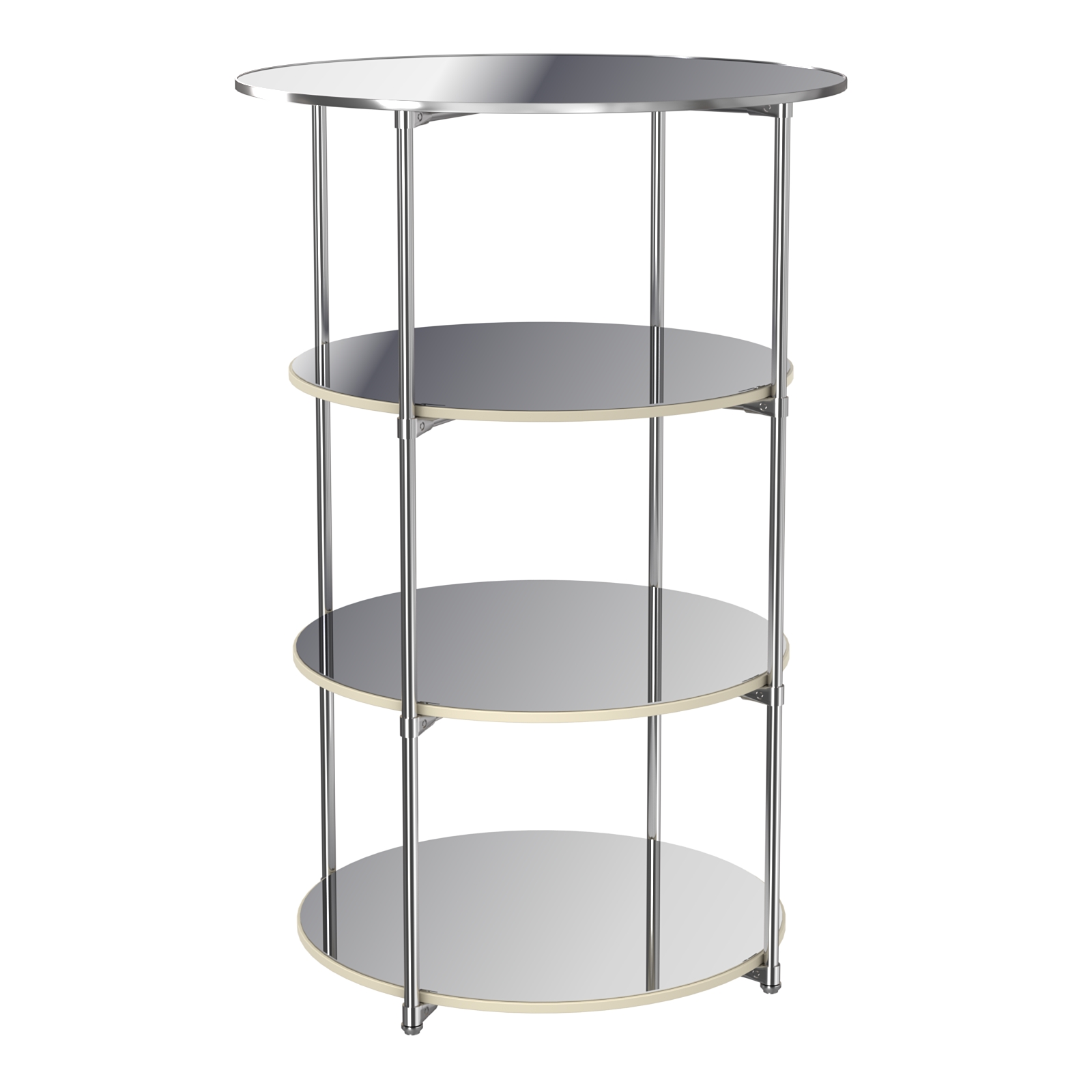 Торговые стенды СФЕРА с полками №4 (с тремя зеркальными полками) Крем Вайс