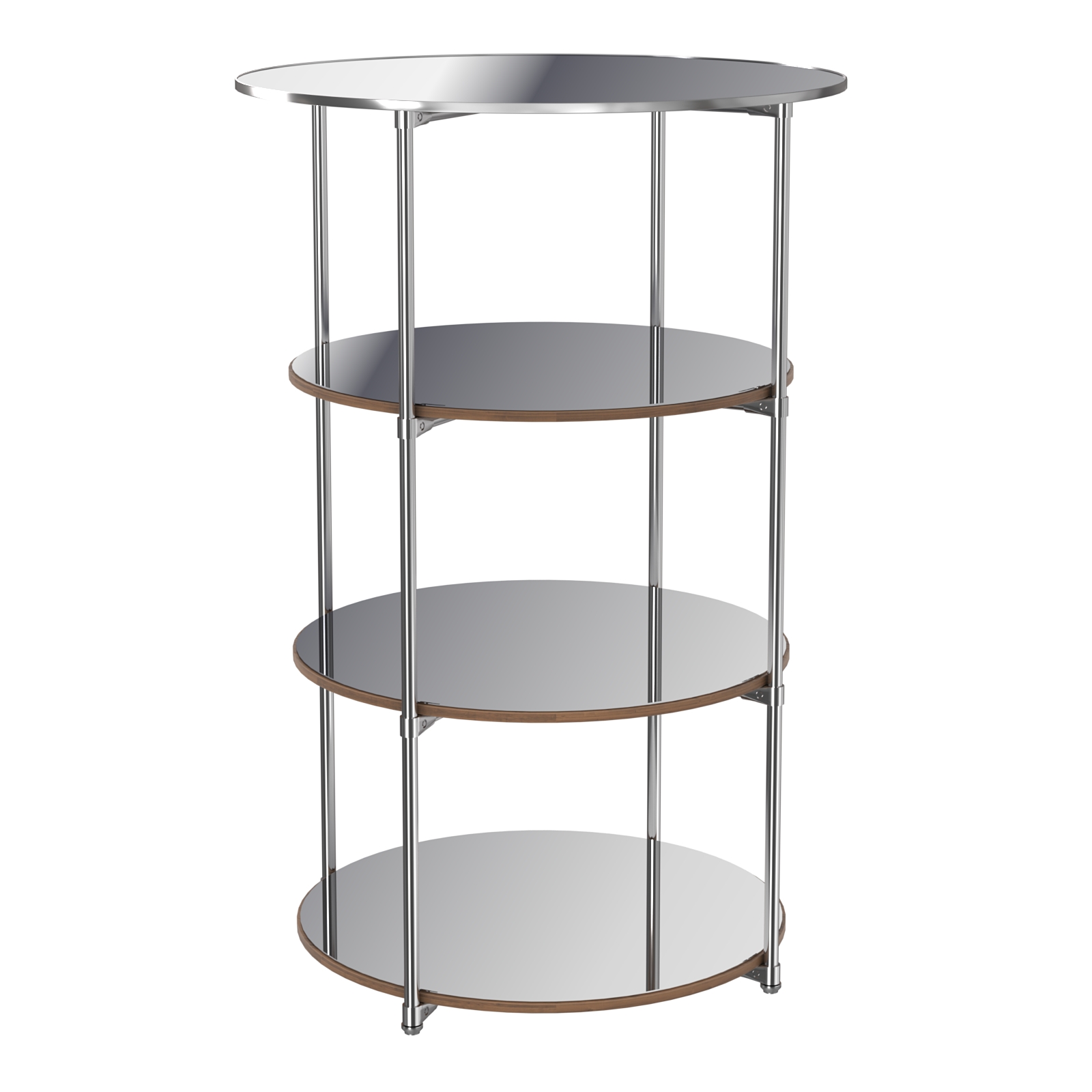 Торговые стенды СФЕРА с полками №4 (с тремя зеркальными полками) Орех