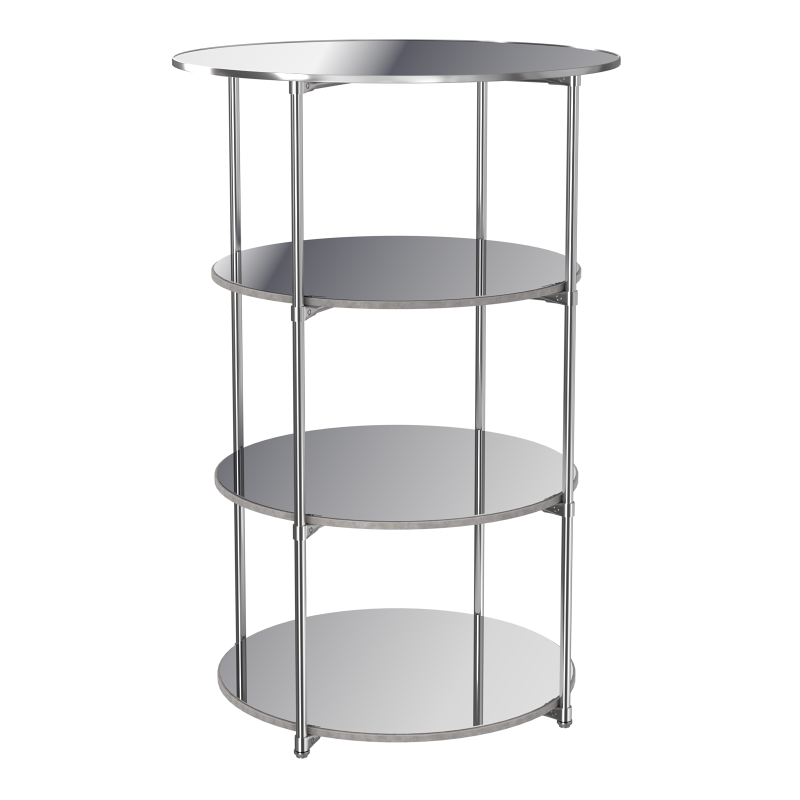 Торговые стенды СФЕРА с полками №4 (с тремя зеркальными полками) Бетон Чикаго светло-серый F186 ST9