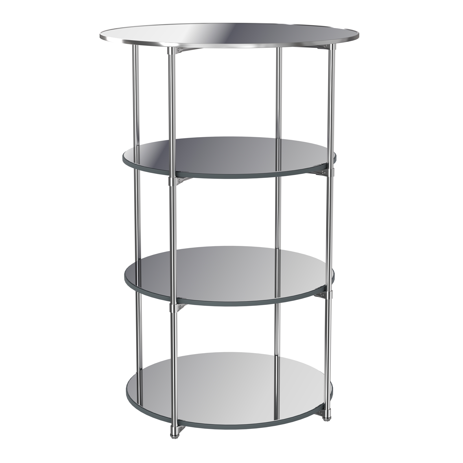 Торговые стенды СФЕРА с полками №4 (с тремя зеркальными полками) Темно-Серый