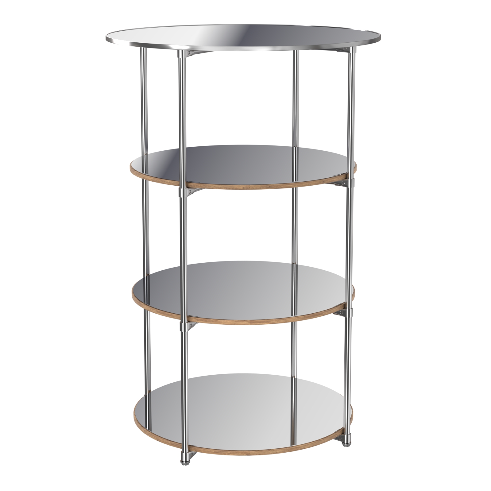 Торговые стенды СФЕРА с полками №4 (с тремя зеркальными полками) Дуб Канзас коричневый