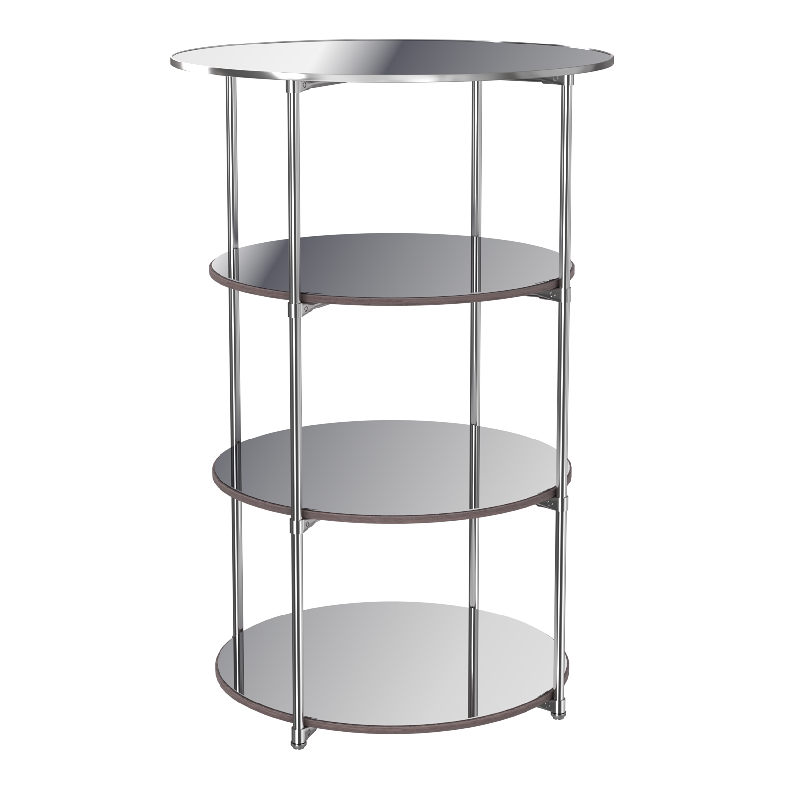 Торговые стенды СФЕРА с полками №4 (с тремя зеркальными полками) Ясень Анкор темный